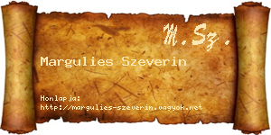 Margulies Szeverin névjegykártya